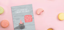 Load image into Gallery viewer, Hippo Swallow Cake Birthday Card
