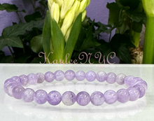 Load image into Gallery viewer, Natural Lavender Amethyst 6mm 7.5” Crystal Bracelet
