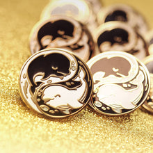 Load image into Gallery viewer, Yin Yang Beluga Whales Enamel Pin, father&#39;s day gift
