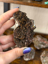 Load image into Gallery viewer, Dolomite Hematite Druzy Quartz on Calcite
