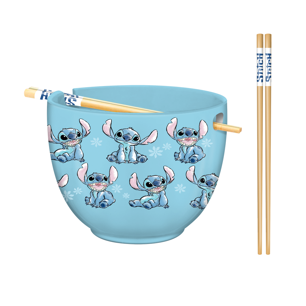 Stitch Ramen Bowl with Chopsticks with Retail Band