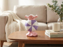 Load image into Gallery viewer, Pink &amp; Purple Peppermint Ceramic Vase
