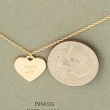 Load image into Gallery viewer, Fuck Off Heart Pendant Necklace: G
