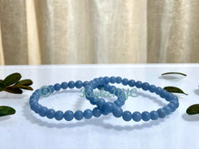 Load image into Gallery viewer, Natural Angelite 6mm 7.5” Crystal Bracelet
