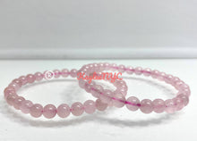 Load image into Gallery viewer, Natural Rose Quartz 6mm 7.5” Crystal Healing Stretch Bracele
