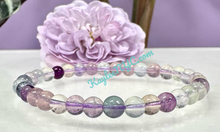 Load image into Gallery viewer, Natural Rainbow Fluorite 6mm 7.5” Stretch Bracelet
