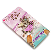 Load image into Gallery viewer, Kit-Tea (Sphynx Cat) Enamel Pin, father&#39;s day gift, cat mom
