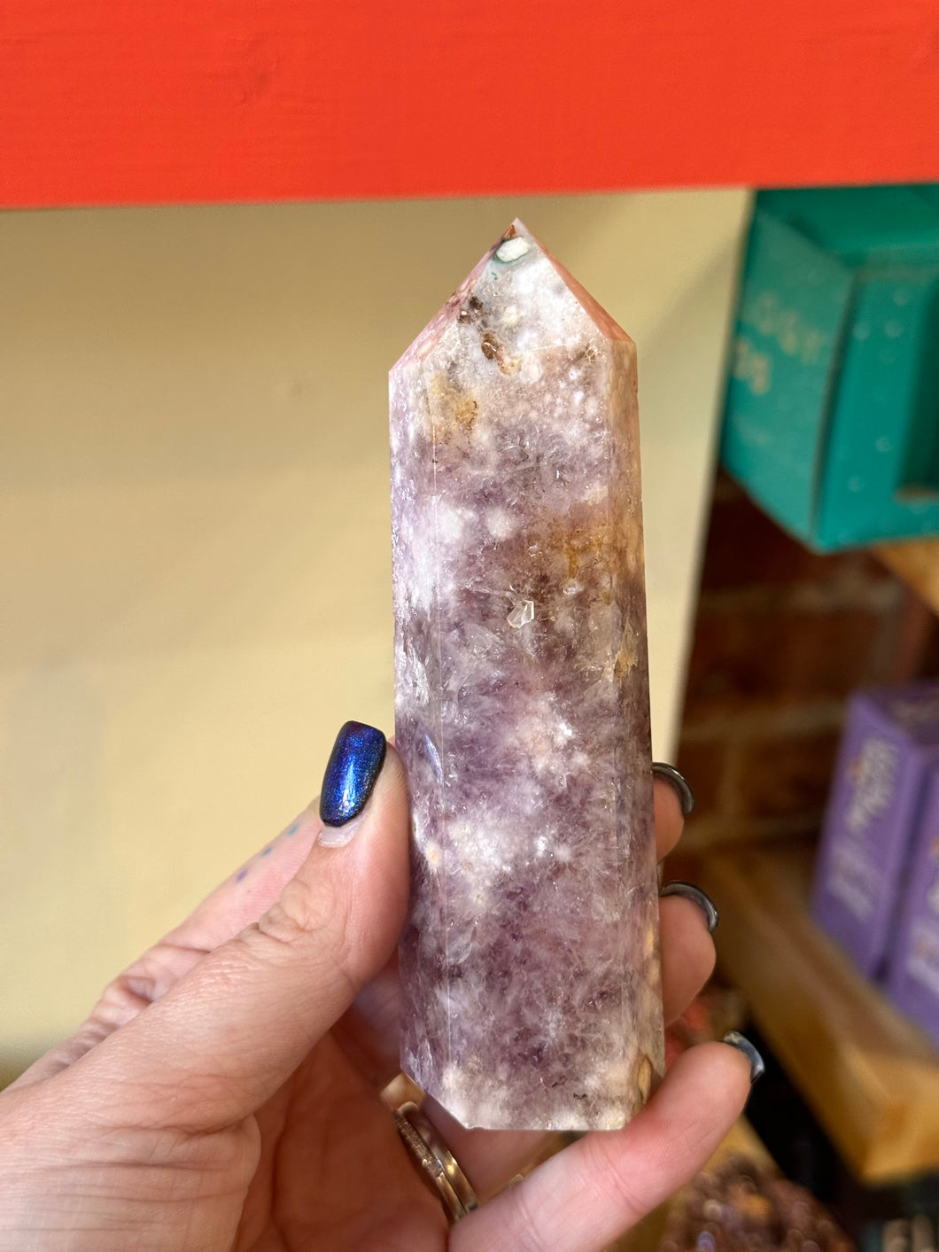 Pink Amethyst Flower Agate Tower