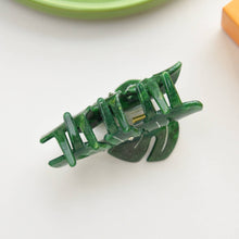 Load image into Gallery viewer, Monstera Deliciosa Leaf Hair Clip with Rhinestones: Green
