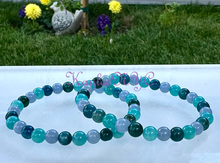 Load image into Gallery viewer, 6mm Throat Chakra 7.5” Crystal Stretch Bracelet
