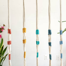Load image into Gallery viewer, Color Block Plant Hangers, Handmade Macrame Plant Accessory: Set of 3: Mystic Combo
