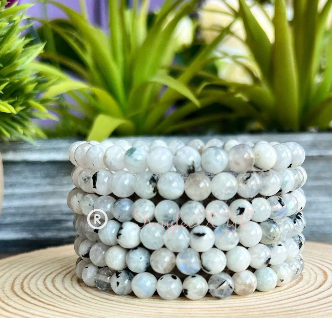 Natural Rainbow Moonstone 6mm 7.5” Crystal H