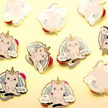 Load image into Gallery viewer, Meowgical Caticorn Unicorn Cat Enamel Pin, father&#39;s day gift
