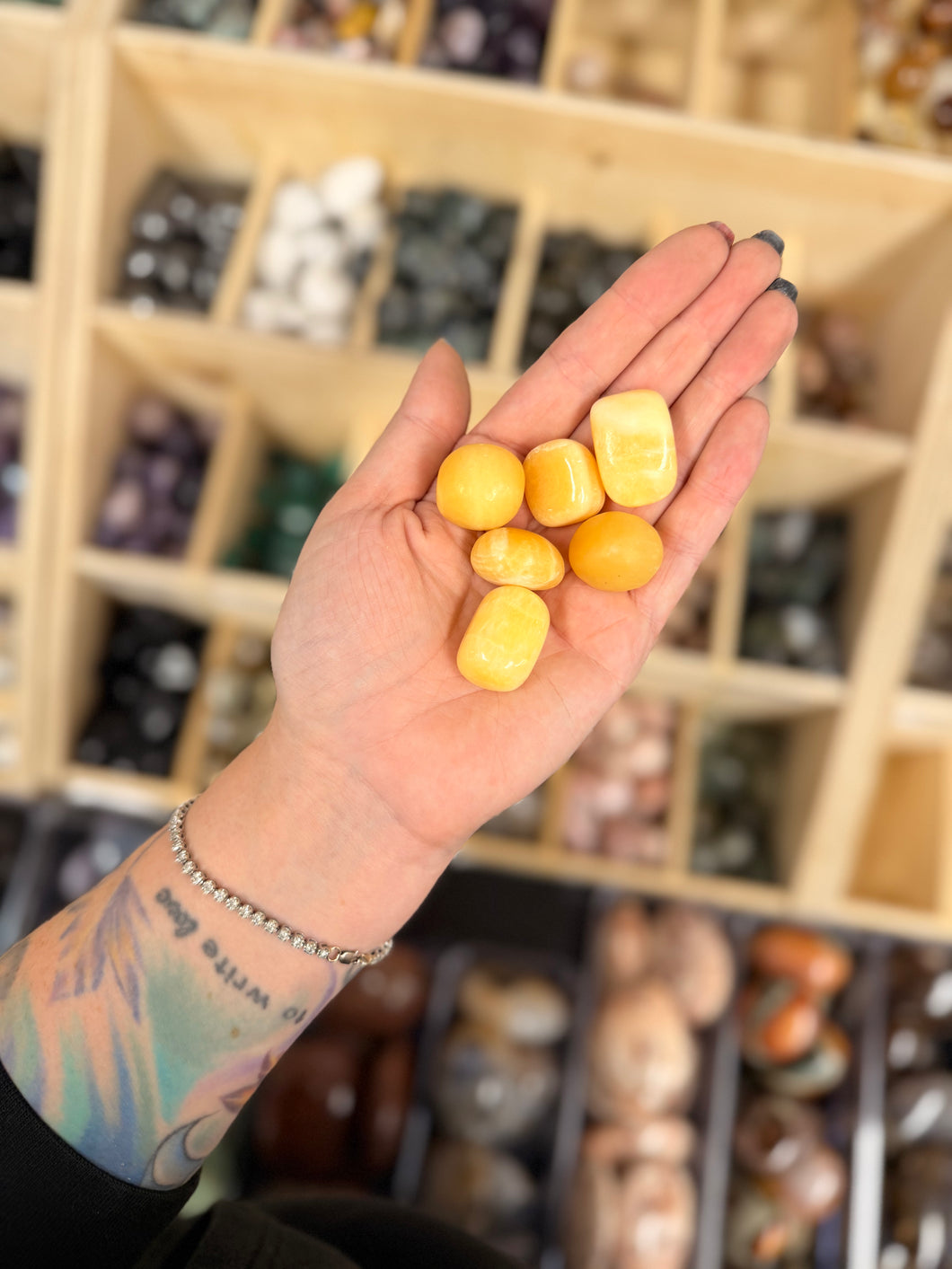 Yellow Calcite Tumbled Stone