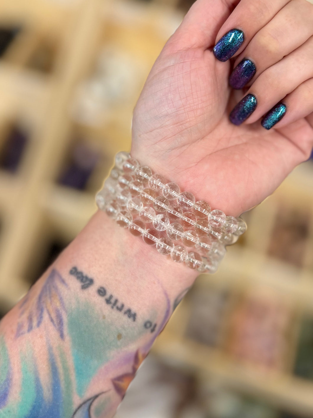 ONE 8MM Clear Quartz Bracelet