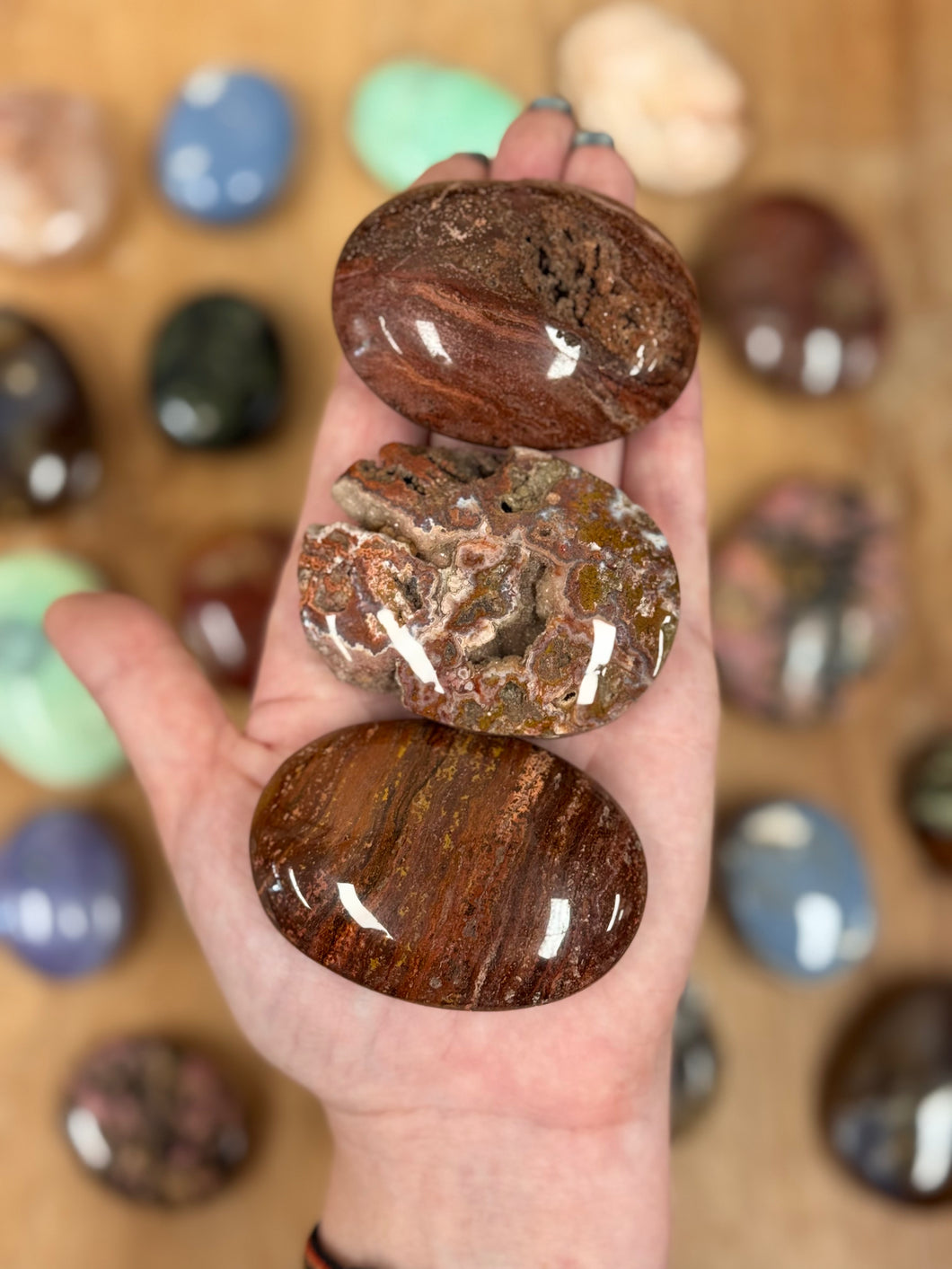 ONE Red Ocean Jasper Palm Stone