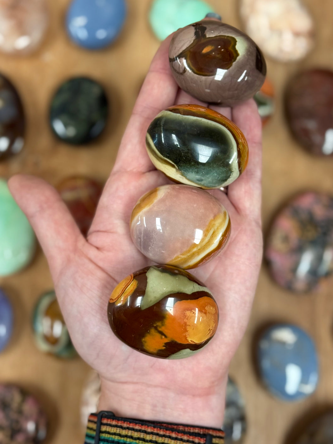 ONE Polychrome Jasper Palm Stone