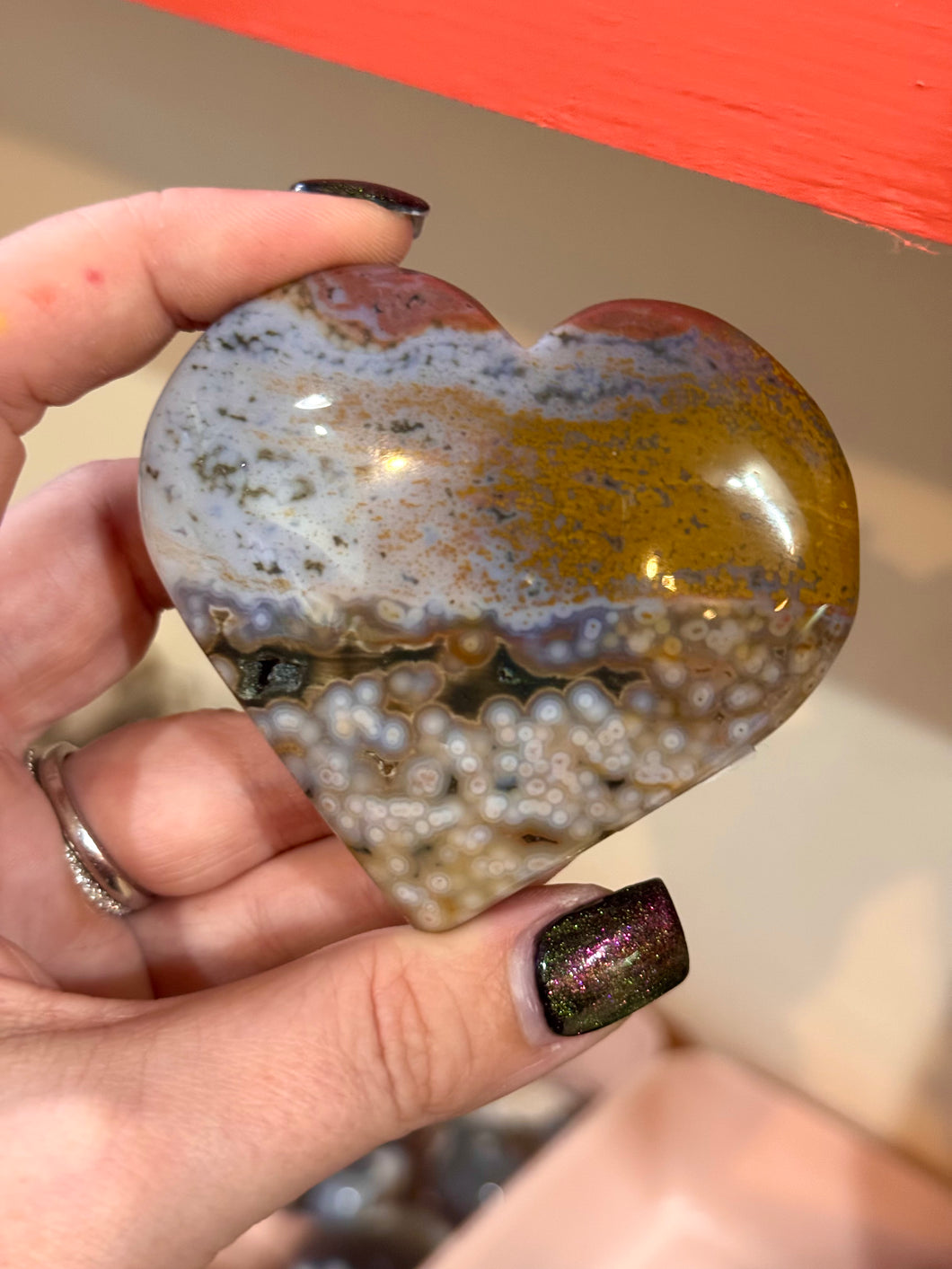 Ocean Jasper (8th Vein) Heart