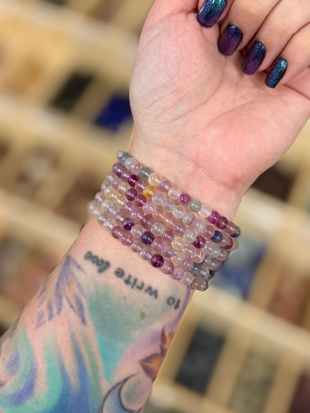 ONE 6MM Rainbow Fluorite Bracelet