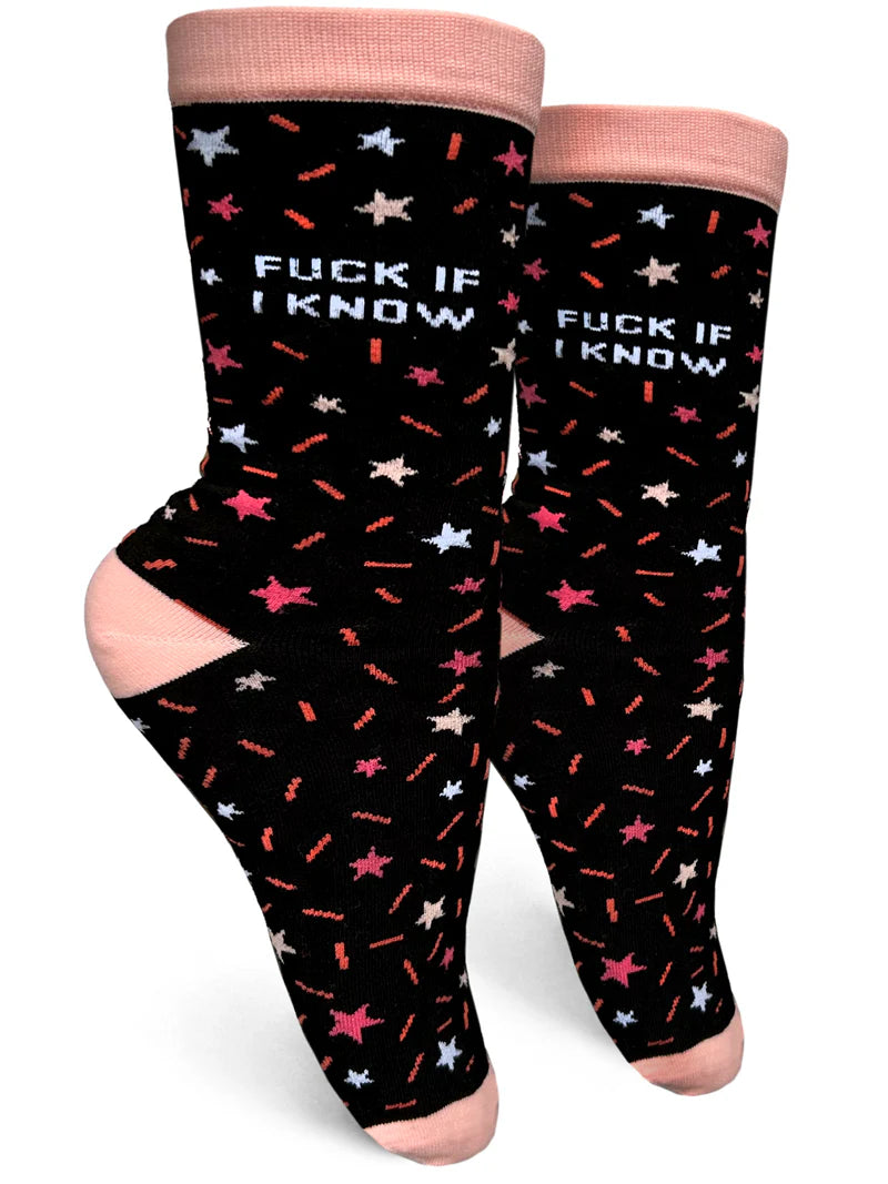 Fuck If I Know Womens Crew Socks