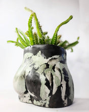 Load image into Gallery viewer, Concrete Lady Booty Pot | Butt Cheek Planter | Drain hole: Maroon/pink/rose gold
