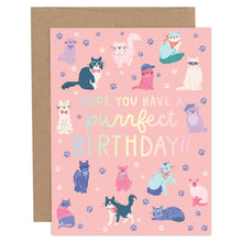 Load image into Gallery viewer, Hope You Have a Purrfect Birthday Cool Cats Greeting Card
