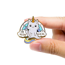 Load image into Gallery viewer, Meowgical Caticorn Unicorn Cat Enamel Pin, father&#39;s day gift

