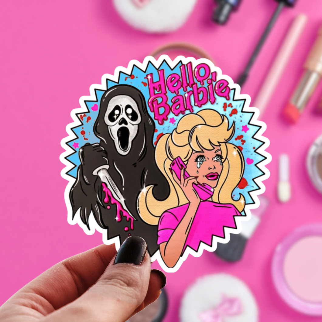 Ghostface Hello Barbie Sticker - Scream Horror Movie Fans: 3”