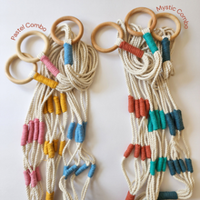 Load image into Gallery viewer, Color Block Plant Hangers, Handmade Macrame Plant Accessory: Set of 3: Mystic Combo
