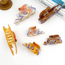Load image into Gallery viewer, Blue Ring Octopus Hair Claw Clip, Acetate Hair Clip: White / 4.72in
