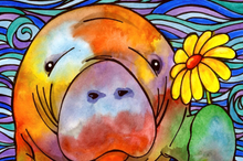 Load image into Gallery viewer, Hue Manatee Mini Jigsaw Puzzle - Fall Gift for Her Holidays
