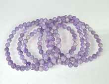 Load image into Gallery viewer, Natural Lavender Amethyst 6mm 7.5” Crystal Bracelet
