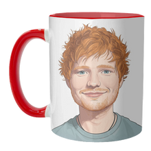 Load image into Gallery viewer, Mugs 'Ed Portrait' by David Bond: Mug Colour Inner &amp; Handle 11oz - Orange
