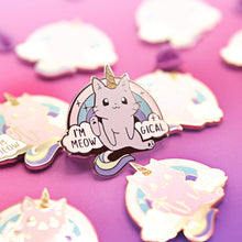 Load image into Gallery viewer, Meowgical Caticorn Unicorn Cat Enamel Pin, father&#39;s day gift
