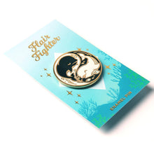 Load image into Gallery viewer, Yin Yang Beluga Whales Enamel Pin, father&#39;s day gift
