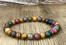 Load image into Gallery viewer, Natural Ocean Jasper 6mm 7.5” Stretch Bracelet
