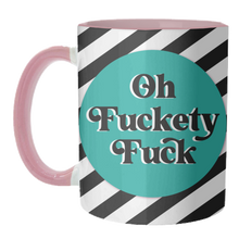 Load image into Gallery viewer, Mugs 'Oh Fuckety Fuck!! Teal Design': Mug Colour Inner &amp; Handle 11oz - Black
