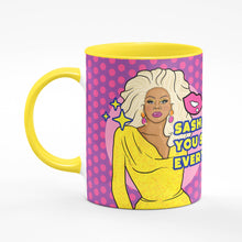 Load image into Gallery viewer, RuPaul Sashay You Slay Yellow Mug
