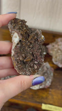 Load and play video in Gallery viewer, Dolomite Hematite Druzy Quartz on Calcite
