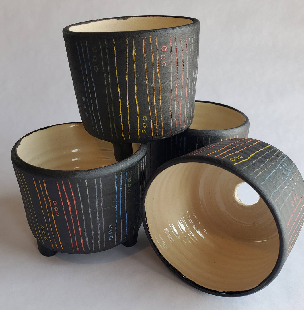 Rainbow Stripe Planter - Handmade