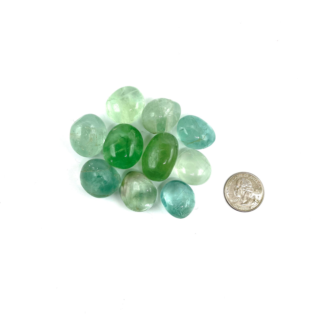 Green Fluorite Tumbled Stones