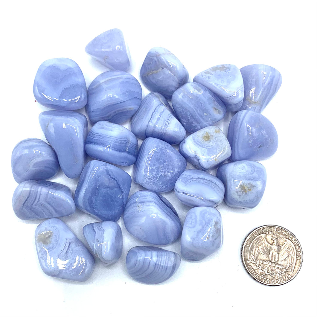 Blue Lace Agate Tumbled Stones